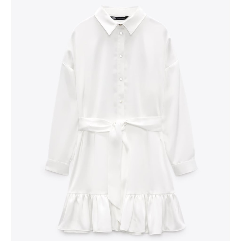 New with tags white satin zara dress